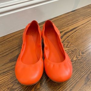 Tory Burch Orange leather slip on ballet flats